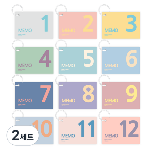 위드나 12링 두꺼운 단어장 시리즈 23-5990 180매, 혼합색상, 2세트