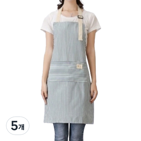 누심비 다용도 줄무늬 앞치마, 블루, 5개