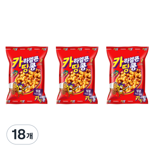 크라운 카라멜콘 땅콩, 125g, 18개