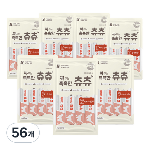 포유널위한간식 짜주는 촉촉한 츄츄 강아지 고양이 간식 14g, 연어 + 참치 혼합맛, 56개