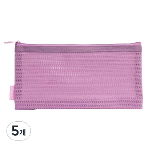 델리 메쉬 필통 A6, 5개, 핑크