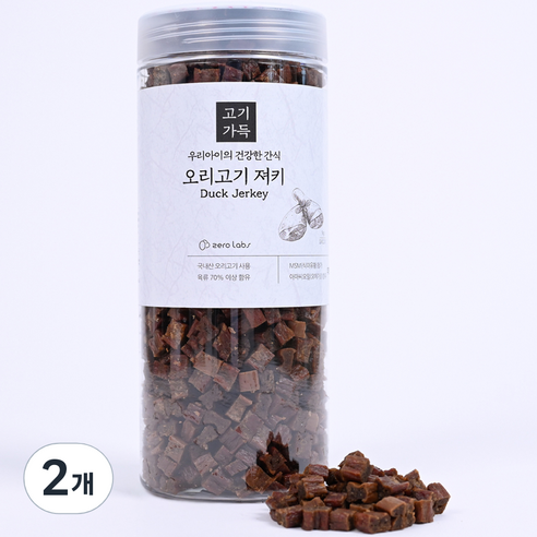 제로랩스 강아지 고기가득 져키 간식, 오리고기, 1kg, 2개