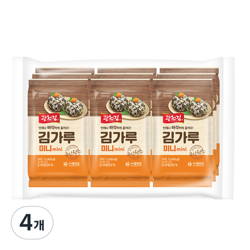 광천김 미니 김가루 도시락김 7g 9봉, 63g, 4개