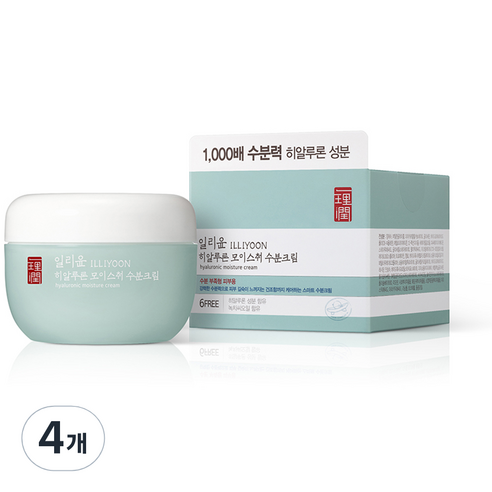 보습크림  일리윤 히알루론 모이스춰 수분크림, 100ml, 4개