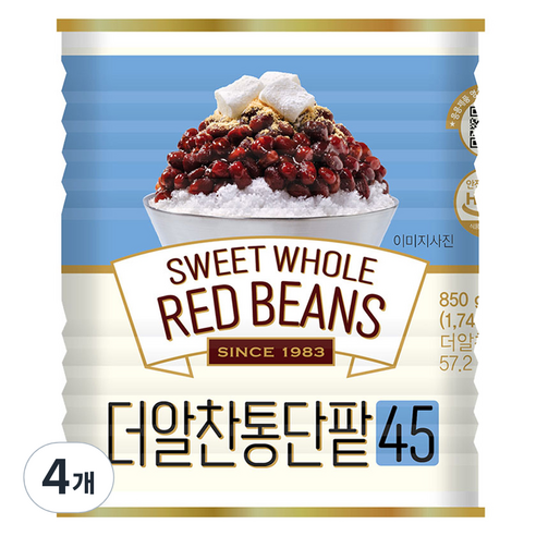화과방 대두식품 더알찬통단팥45, 850g, 4개