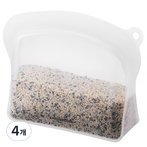 락앤락 프리미엄 실리콘 지퍼백 600ml, 1개입, 4개