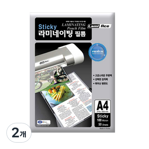 라미에이스 STICKY 코팅필름 100MIC, A4, 100개