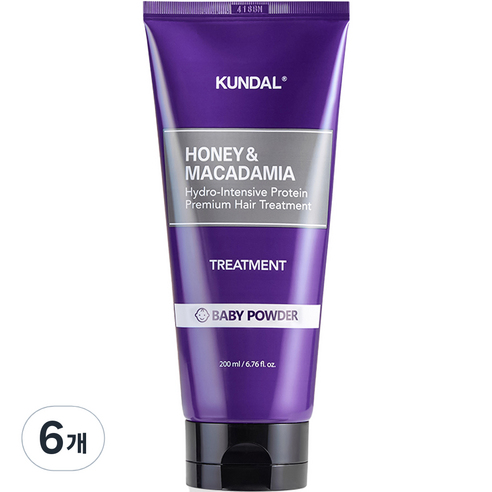 쿤달 허니 앤 마카다미아 트리트먼트 베이비파우더향, 200ml, 6개