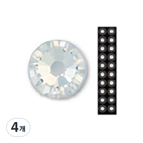 와사비네코 미미츠보 쥬얼리 귀지압패치, 크리스탈20pcs_L(4.0mm), 4개