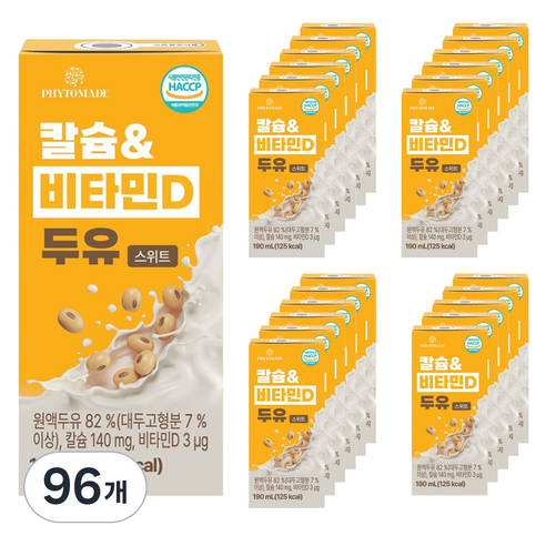 파이토메이드 칼슘 비타민D 두유 스위트, 96개, 190ml