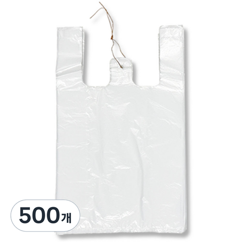 애니돌 손잡이 마트 비닐봉투 유백, 27L, 500개