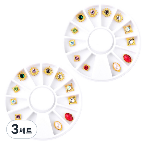 스위스녹스 웨딩 쥬얼리 스톤 네일 파츠 12종 세트, 075, 3세트