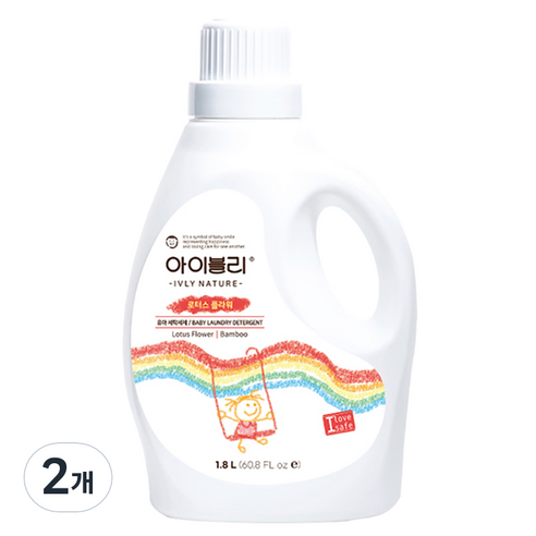 아이블리네이쳐 대나무 성분 유아세제 로터스 플라워향 1.8L, 2개