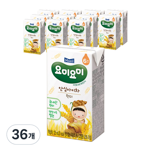 매일유업 요미요미 안심아이차 125ml, 1개, 36개