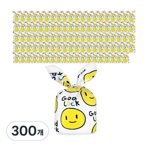 베리구즈 선물포장봉투 구디백 토끼귀 기프트백, 스마일, 300개