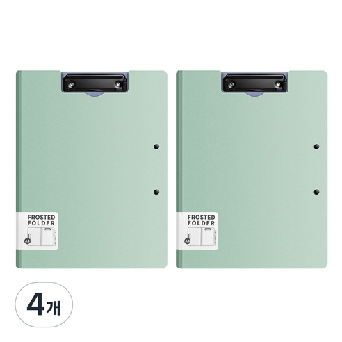 동아피엠에스 심플 커버 양방향 더블 클립보드 A4 31.5 x 22.5 cm, 그린, 4개