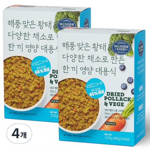 원더푸드 전연령용 한 끼 영양 대용식 황태, 320g, 4개