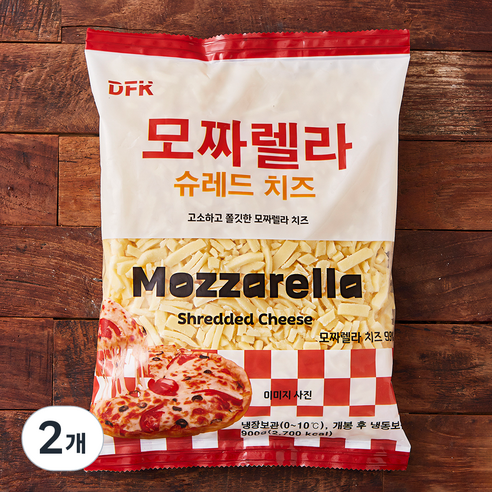 디에프케이 모짜렐라 슈레드 치즈, 900g, 1개입, 2개