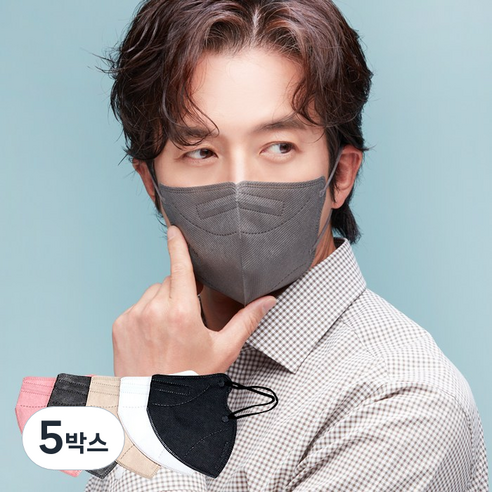 케이바이오 새부리형 컬러 황사마스크 KF94 대형, 50개입, 5개, 그레이