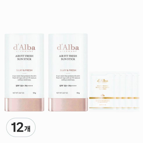[비건뷰티] 달바 에어 핏 프레쉬 선스틱 SPF50+ PA++++, 19g, 12개