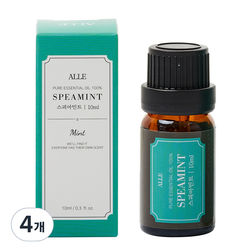 알레 퓨어 에센셜 오일 백프로 스피아민트, 10ml, 4개