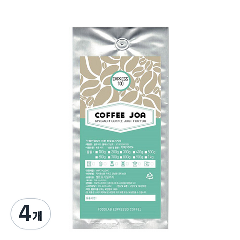 COFFEEJOA EXPRESS 100 분쇄 커피, 프렌치프레스, 500g, 4개