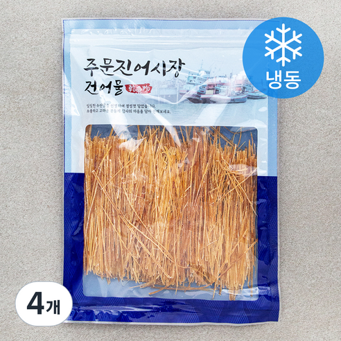 주문진어시장건어물 오징어 실채 (냉동), 200g, 4개