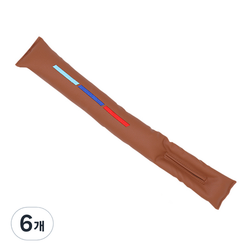 엠노블 차량용 스티치 틈새쿠션, 브라운, 6개