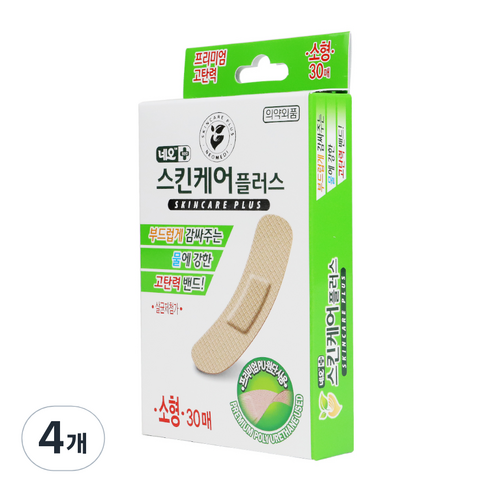 네오메디제약 스킨케어플러스 생활방수 고탄력 상처밴드 30p, 4개
