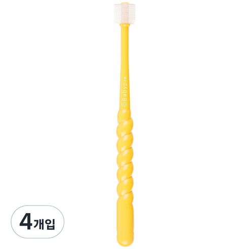 예꼬맘 360도 베이비용 칫솔 1단계, 베이비용[옐로우], 4개입, 1개