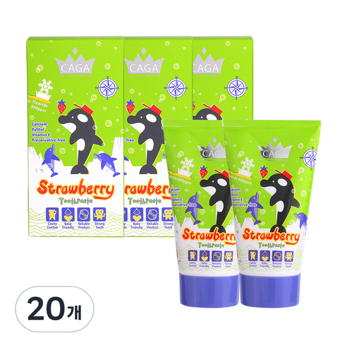 카가 저불소 어린이 치약 딸기, 50ml, 20개