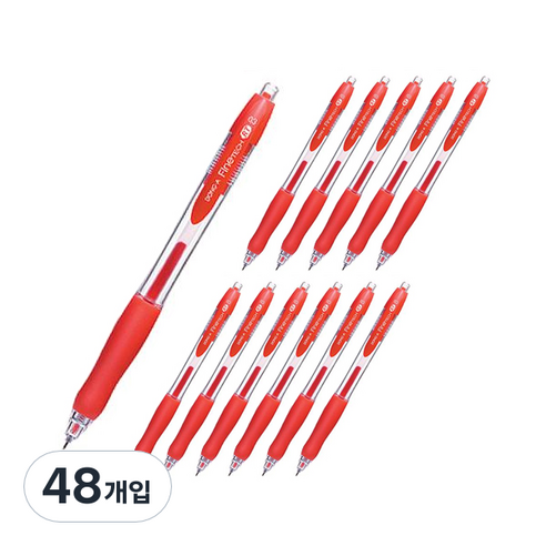동아 중성펜 파인테크RT 0.3mm, 적색, 48개입