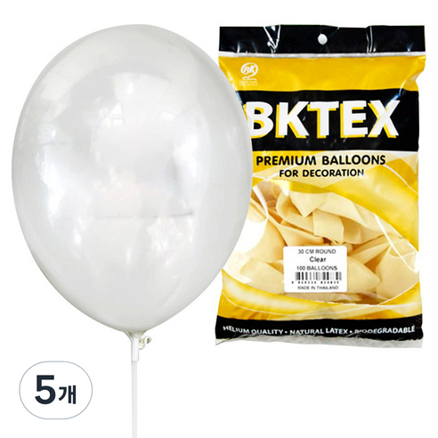 Party Club 일반풍선 30cm 50p, 클리어, 5개