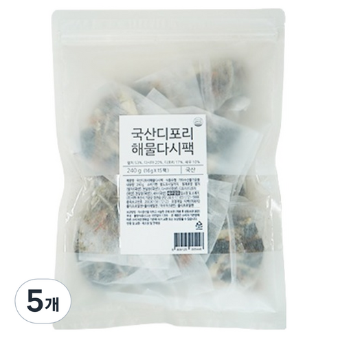 석하이미지 국산 디포리 해물 다시팩, 240g, 5개