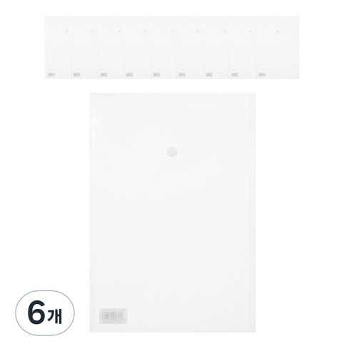 에코청운 PP 벨크로 봉투 군 A4 투명 5p, 6개