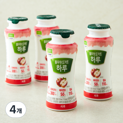 풀무원 다논 하루 요거트 사과, 120ml, 4개입, 4개