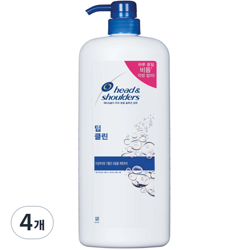 헤드앤숄더 딥클린 샴푸, 1200ml, 4개