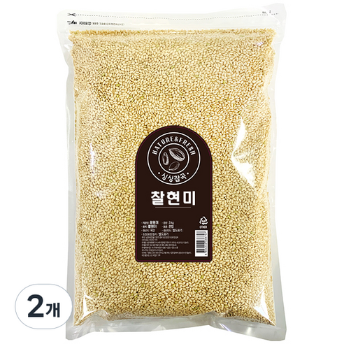 싱싱잡곡 찰현미, 3kg, 2개