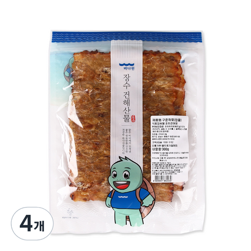 바다원 구운 장줄쥐포, 300g, 4개