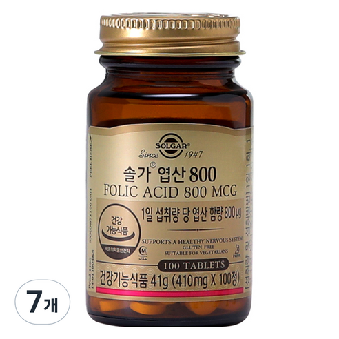 솔가 엽산 800, 100정, 7개