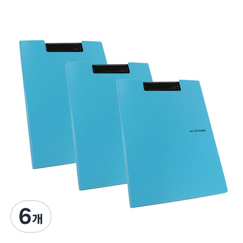 드림 칼라 컬렉터 클립보드 A4, 하늘색, 6개