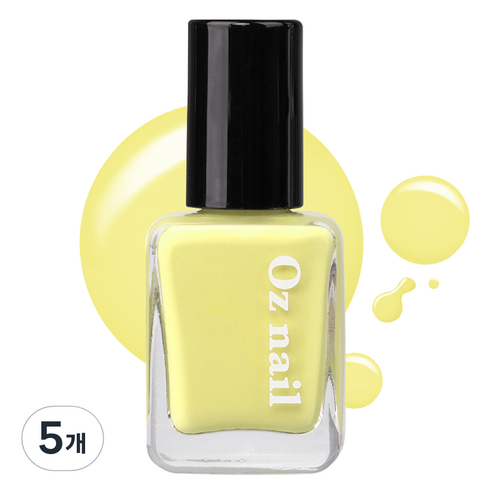 오즈네일 샤인 무드 네일 컬러 매니큐어, NE04 트로피칼 레몬, 8ml, 5개
