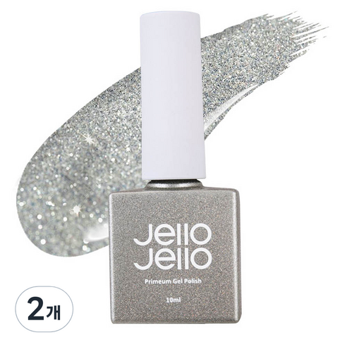 젤로젤로 프리미엄 젤 폴리쉬 10ml, JG-02 팝핑실버, 2개