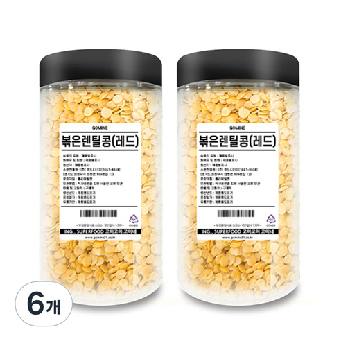 고미네 볶은 레드 렌틸콩, 220g, 6개