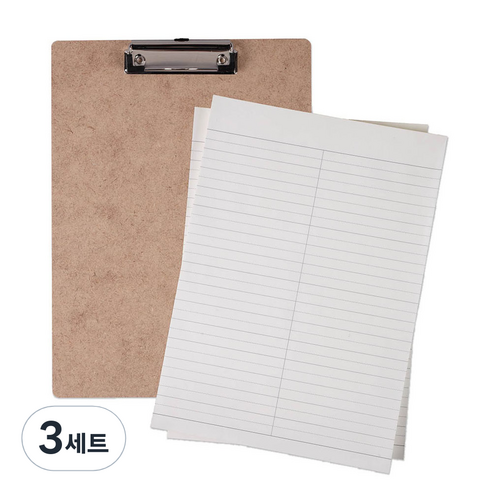 A4 클립보드 + 뜯어쓰는 양면 수학노트 2p 세트, 혼합색상, 3세트
