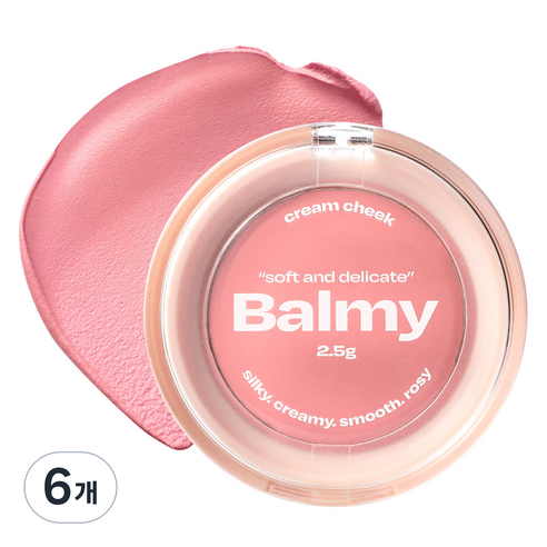 얼터너티브스테레오 바미 크림 치크 2.5g, 6개, 1 베이비 로즈