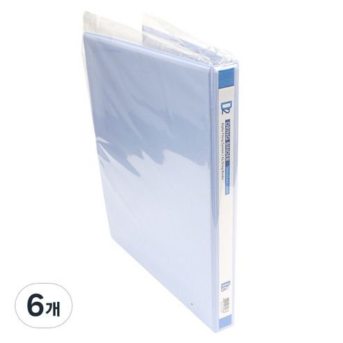 알파 투명 D링 A4 바인더 AT 3공 2cm, 혼합 색상, 6개