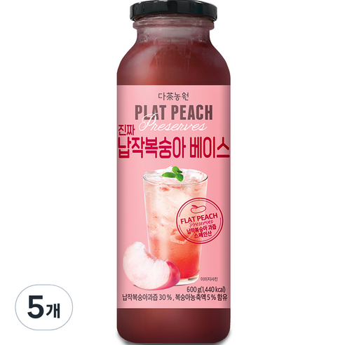 다농원 진짜 납작복숭아 베이스, 600g, 5개