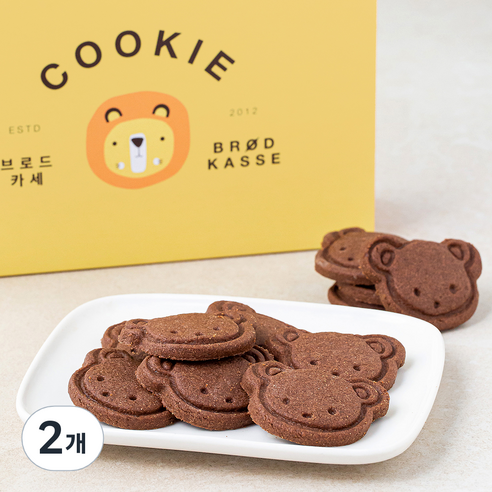 브로드카세 카카오 곰 쿠키, 180g, 2개