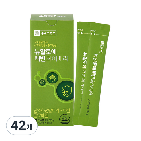 종근당건강 뉴알로에 쾌변 화이베라, 20g, 42개